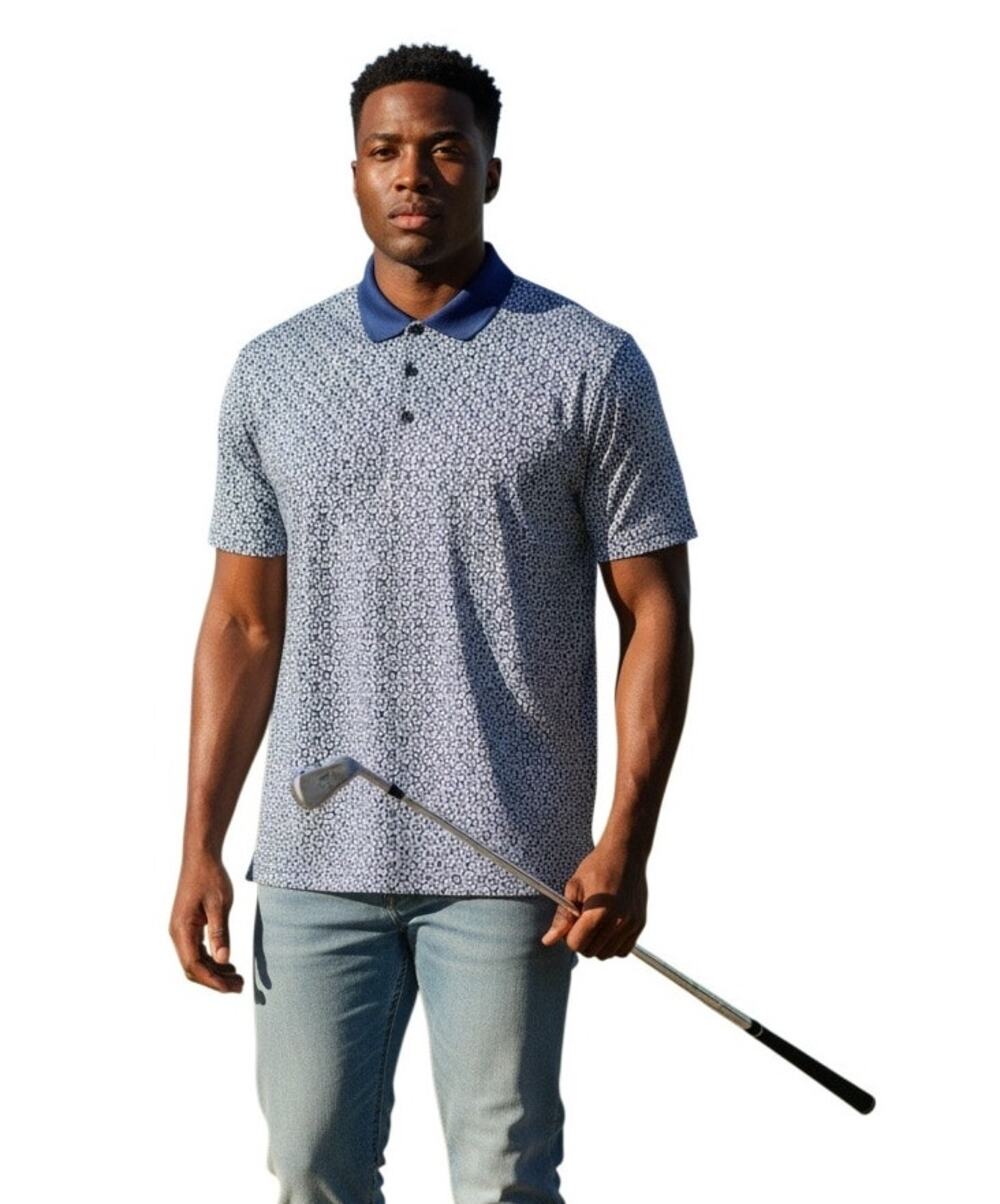 Redvanly Blake Performance Golf Polo in Mazarine Blue Size XL